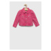 Detská rifľová bunda GAP ružová farba
