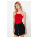 Trendyol Red Strappy Basic Top Knitwear Blouse