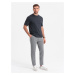 Ombre Men's classic cut pants in a delicate check - grey