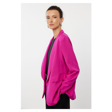 Trendyol Fuchsia Shawl Collar Lined Regular Fit Blazer Jacket