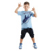 Denokids Shark'n Roll Boy's Summer T-shirt Capri Shorts Set