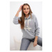 Cotton hooded sweatshirt grey