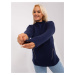 Navy blue women's plus size turtleneck sweater