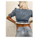 Denim top zdobený kamienkami FLORY