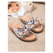BONA FLIP-FLOPS WITH A CHECKERED BOW shades of brown and beige