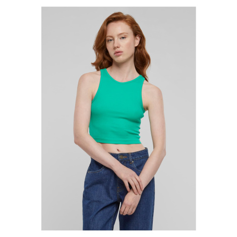 Women's Cropped Rib Top - Green Urban Classics