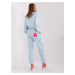 Light blue and fluorine pink tracksuit with sweatshirt