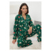 Trendyol Green 100% Cotton Christmas Themed Knitted Pajama Set