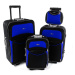 Modro-čierna sada 4 cestovných kufrov &quot;Standard&quot; - veľ. S, M, L, XL