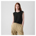 Top GAP Sleeveless Linen Blend Shell Top Black