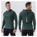 NEBBIA - Pánske tričko na cvičenie s kapucňou 330 (dark green) - NEBBIA