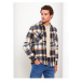 LC Waikiki Men's Comfy Fit Long Sleeve Plaid Gabardine Shirt Jacket