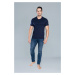 Ikar T-shirt with short sleeves and V-neck - dark blue