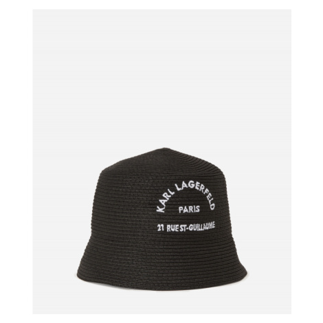 Klobúk Karl Lagerfeld Rsg Straw Bucket Hat Čierna