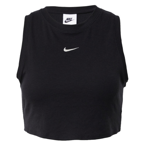 Nike Sportswear Top 'ESSENTIAL'  čierna / biela