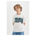 DEFACTO Boy's Crew Neck Printed Short Sleeve T-Shirt