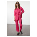 Trendyol Fuchsia Relaxed Cut Knitted Shirt and TrousersTop-Bottom Set