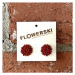 HORSEFEATHERS Flowerski náušnice - brick RED