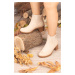 armonika Flr727 Side Elastic Thermo Winter Sole Ssuede Boots
