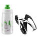 Fľaša na bicykel ELITE KIT CEO black glossy + bottle JET 350 ml clear green logo