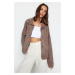 Trendyol Nork Bomber Bunda Look Wide Fit Boucle Kpletené Cardigan