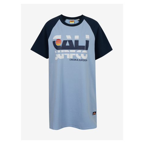 Čierno-modré dámske šaty s potlačou Superdry Cali Surf Raglan Tshirt Dress