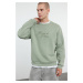 Trendyol Mint Oversize/Wide Cut Text Embroidered Sweatshirt