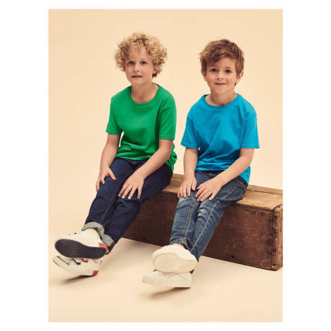 Green children's t-shirt in combed cotton Fruit of the Loom