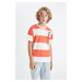 DEFACTO Boy's Crew Neck Striped Short Sleeve T-Shirt