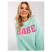 Mintová oversize mikina BABE -EM-BL-617-11.32-mint