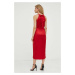 Šaty Answear Lab červená farba, midi, priliehavé