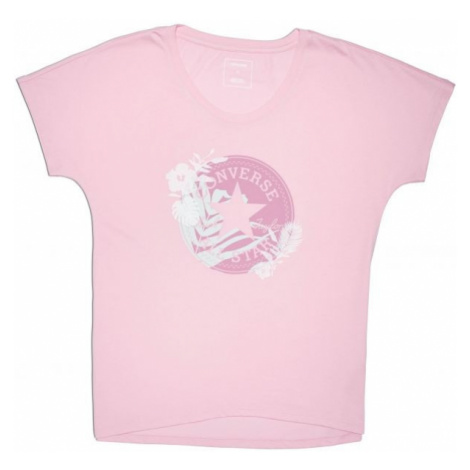 Converse PALM PRINT CP FILL FEMME TEE ružová - Dámske tričko