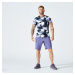 Pánske priedušné fitness šortky s vreckami na zips – fialová