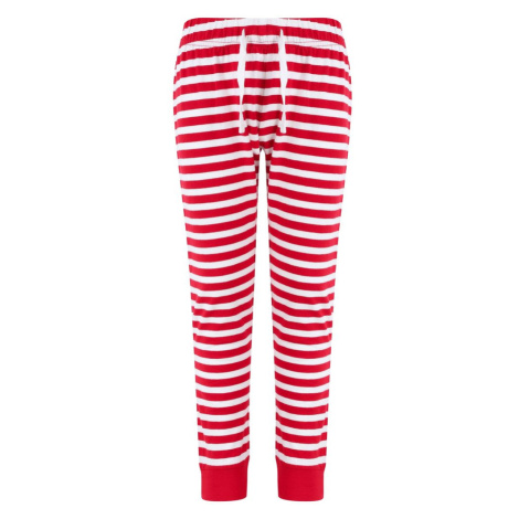 SF (Skinnifit) Detské pyžamové nohavice so vzorom - Červená / biela