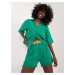 Green Loose Women's Shorts With Belt