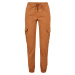 Women's high-waisted cargo tracksuit pants made of caramel