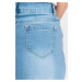 Dámska džínsová sukňa s asymetrickým spodkom - modrá