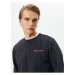 Koton Washable Sweatshirt with Slogan Detail Crew Neck Ribbed