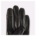 Semiline Dámske kožené antibakteriálne rukavice P8205-0 Black
