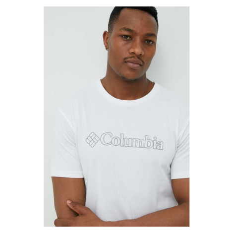 Športové tričko Columbia Pacific Crossing II biela farba, s potlačou, 2036472