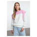 Trendyol Pink Thick Inside Fleece Regular/Normal Fit Color Blocked Knitted Sweatshirt