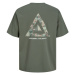 JACK & JONES Tričko 'Triangle'  zelená / pastelovo zelená / koralová / biela