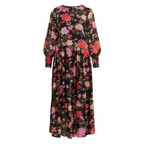 VILA Večerné šaty 'Viletia'  čierna / ružová / červená / broskyňová / olivová