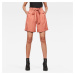 G-STAR Krátke nohavice - Pleated high short wmn oranžové