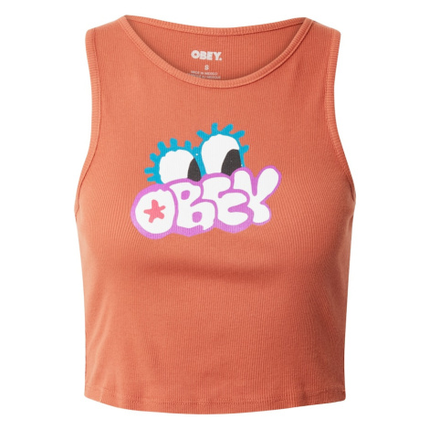 Obey Top  fialová / svetlooranžová / čierna / biela