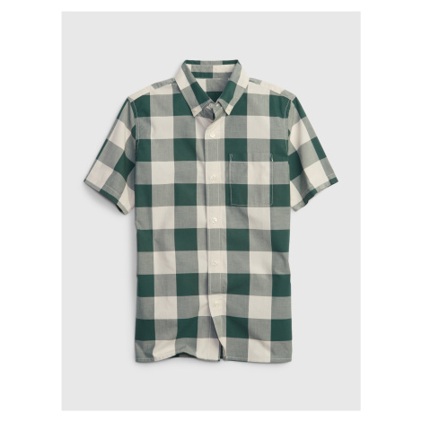 Zelená chlapčenská kockovaná košeľa GAP