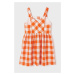 Dievčenské bavlnené šaty Mayoral oranžová farba, mini, áčkový strih
