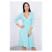 Dress with underbust neckline, 3/4 sleeves mint