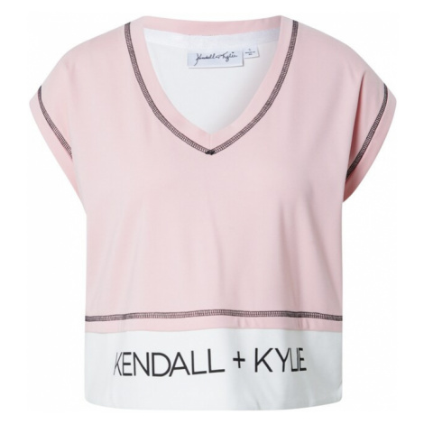KENDALL + KYLIE Tričko  svetloružová / čierna / biela