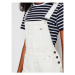 Tommy Jeans Nohavice na traky Dungaree DW0DW10109 Biela Oversize